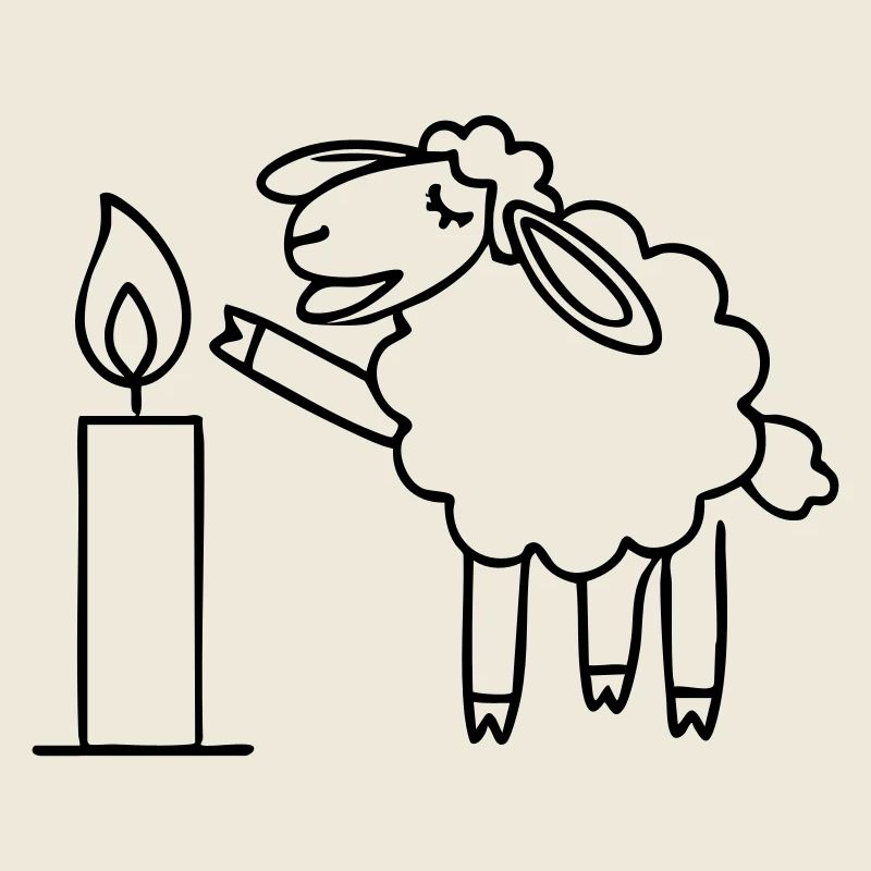 singing sheep with candle Christmas