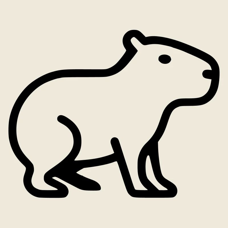 Capybara Minimalistisch Logo