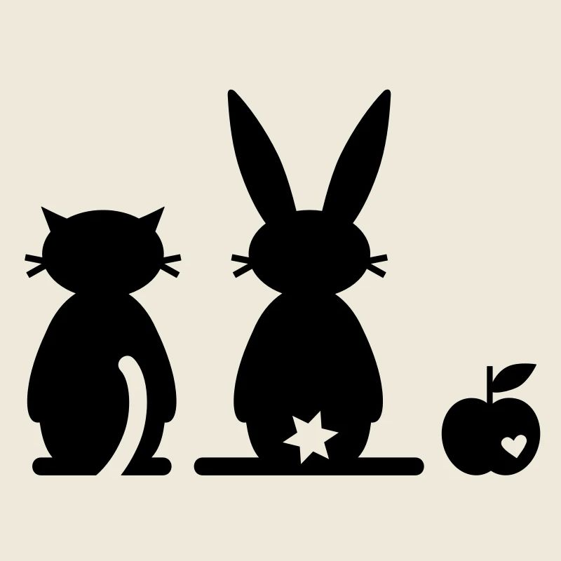 Rabbit cat apple