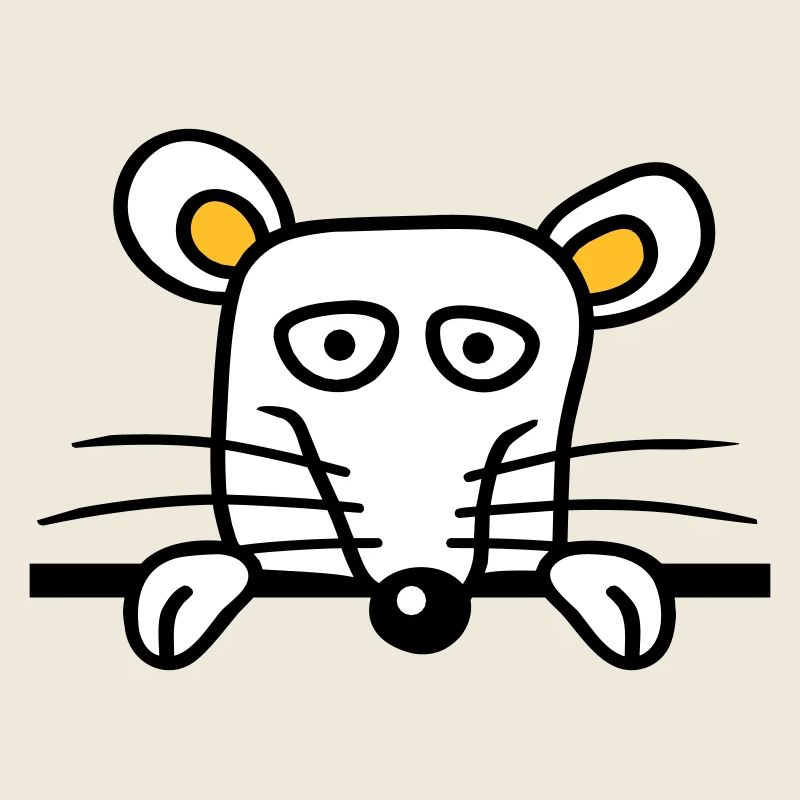 Maus Ratte hinter Mauer Zaun Schild guckt lustig
