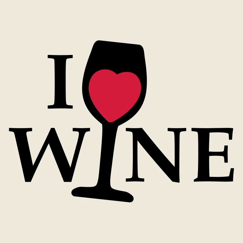 Ich liebe Wein, ich liebe Wein mit einem roten Herzen