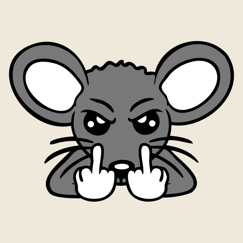 Maus Böse Wütend Frustriert Aggressiv Mittelfinger
