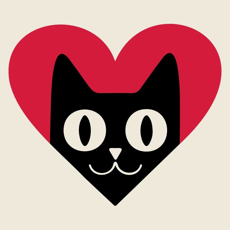 Visage de chat en cœur