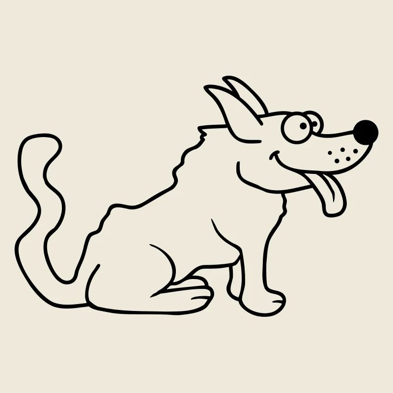 Cher chien tire la langue joyeusement