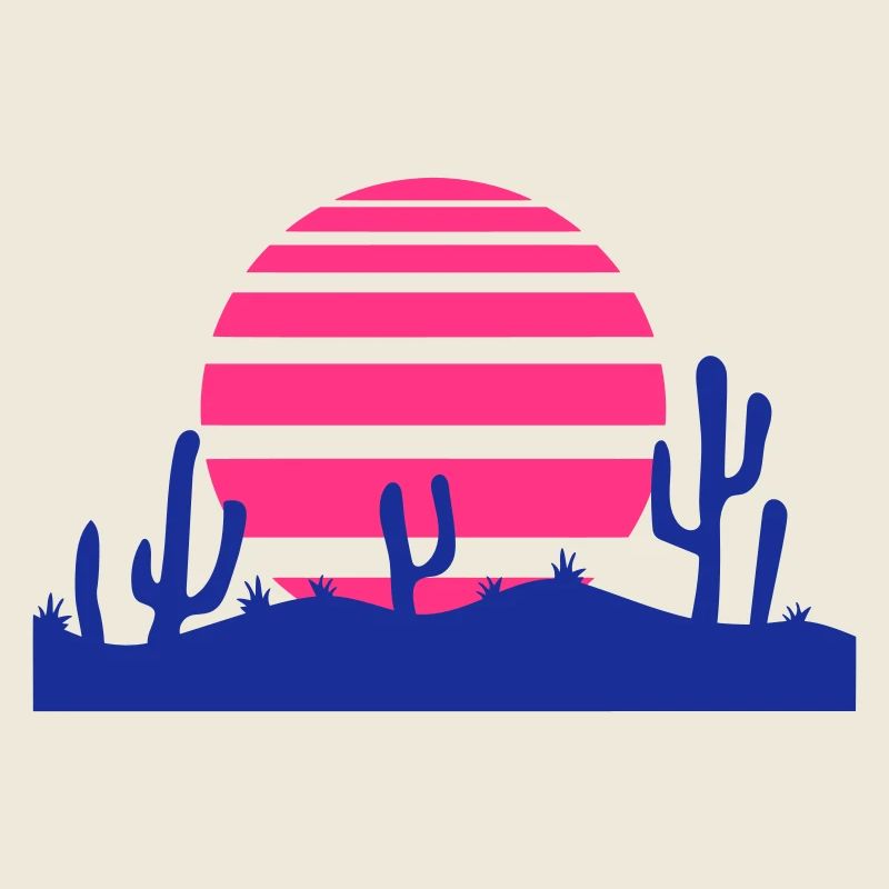 Cactus Desert Sunset Evening Night Cacti