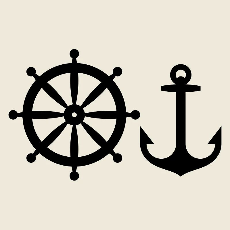 Anker und Steuerrad
