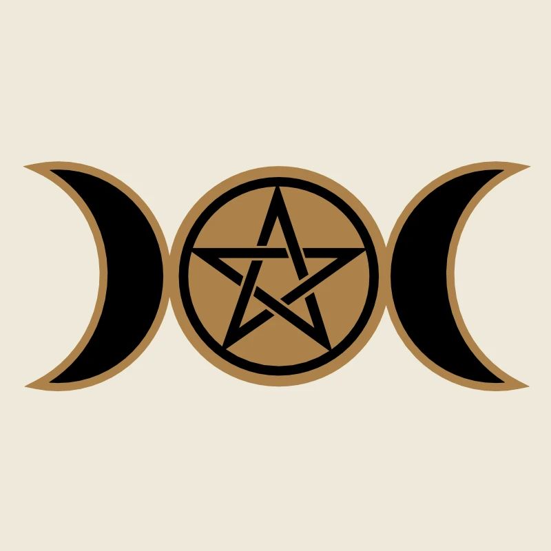 Pentacle /Pentagram - Wicca triple moon / Amulet