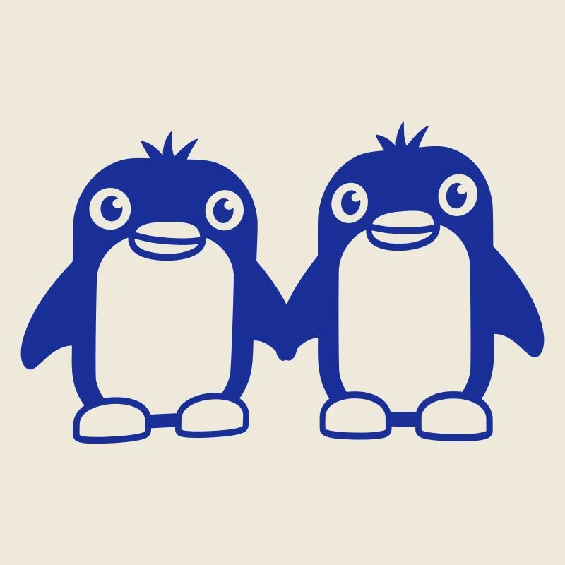 2 Pinguine Pärchen Händchen haltenverliebt Freunde