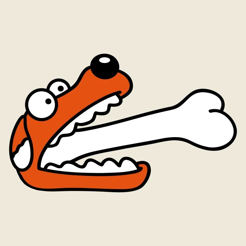 Dog Greedy Hungry Big Bone Swallowed