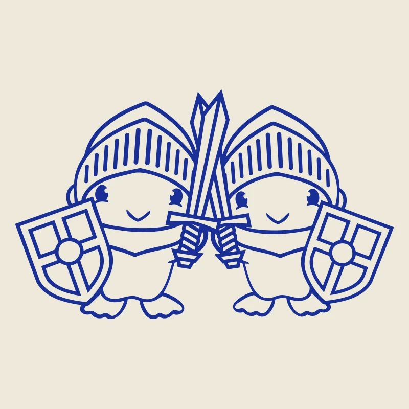 2 Ducks Knight Armor Sword Shield Helmet Fighter