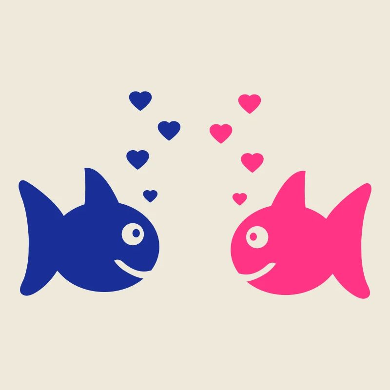 Fische mit Herz Paar