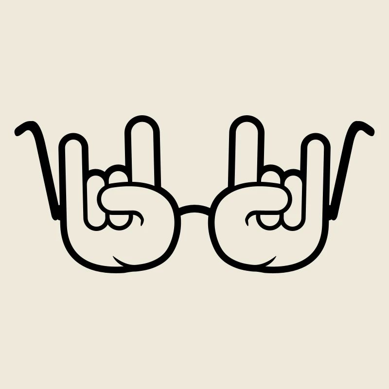 Lunettes de soleil métal rock graffiti cornes geste de la main