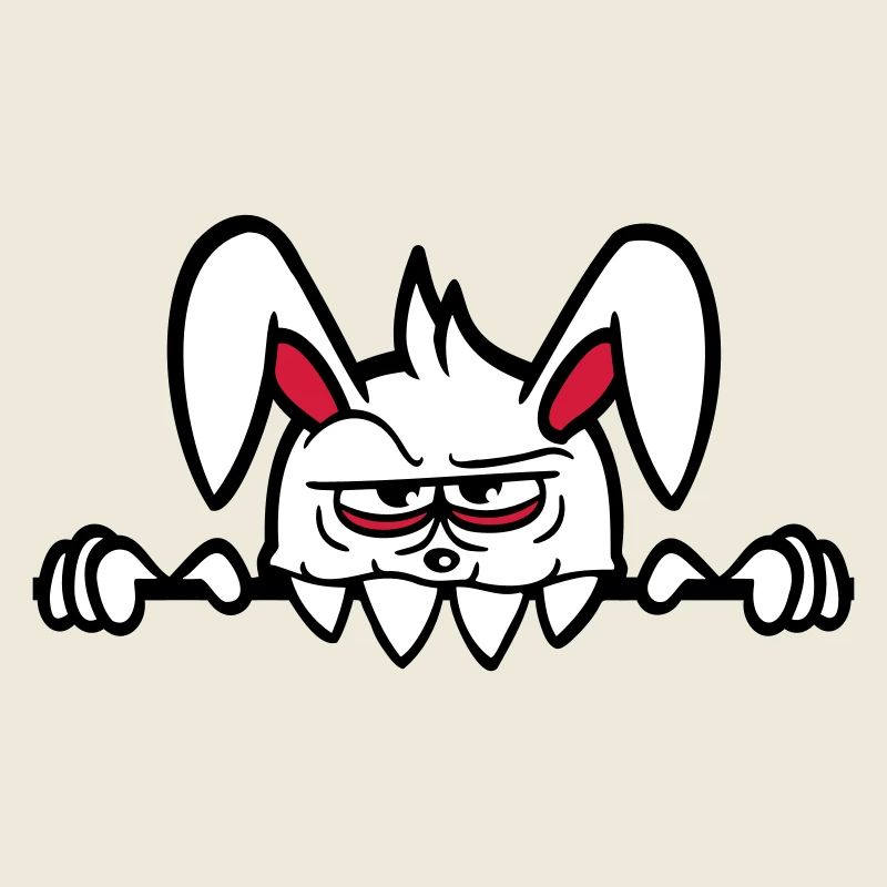 Lapin Monstre Mal Dangereux Halloween Mur de dents