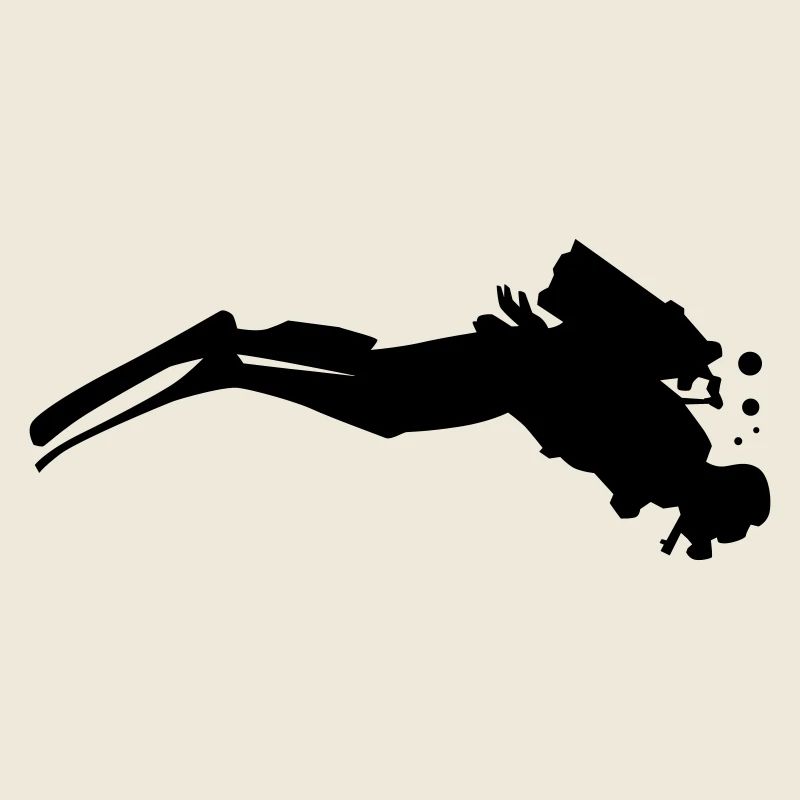 Diver with bubbles underwater