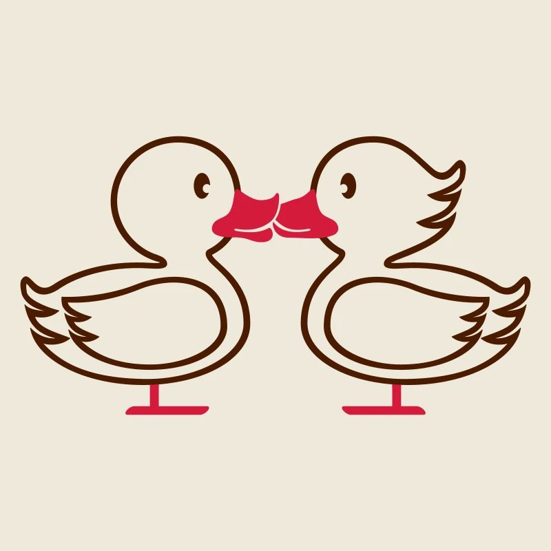 Enten Kuss dunkel Linie
