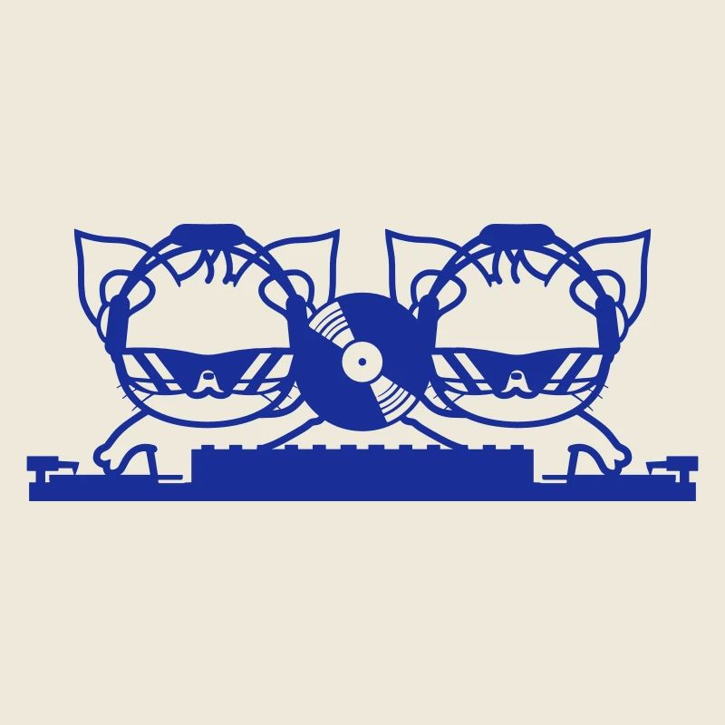 DJ 2 Mixer Cats Team Vinyle Enregistrement Soirée Crew