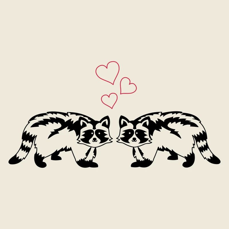 Raccoons in love