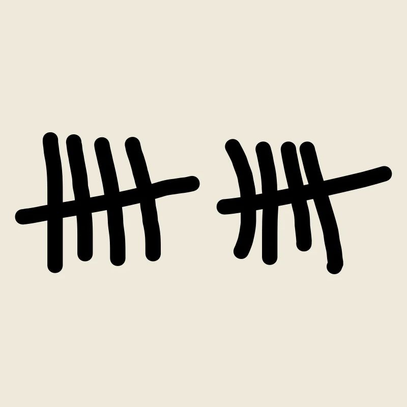 Zehn Striche - Vielseitig mit einem extra Text