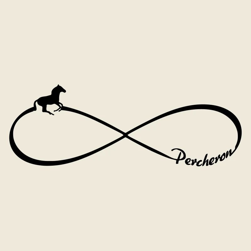 Pferdemotiv Percheron Kutscher Unendlichkeit acht