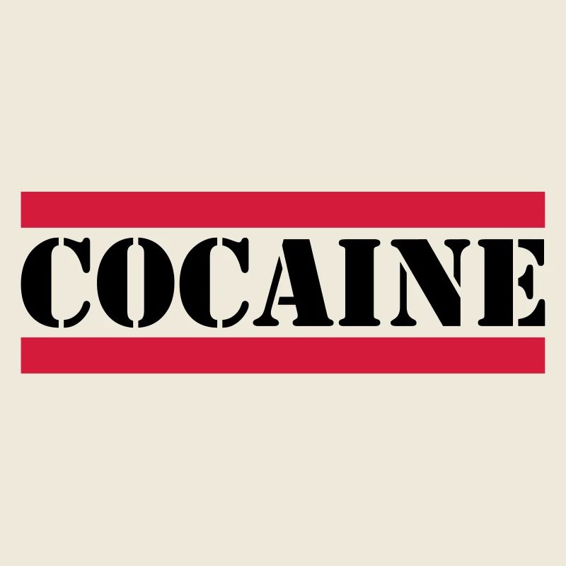 inscription cocaine avec des lignes rouges