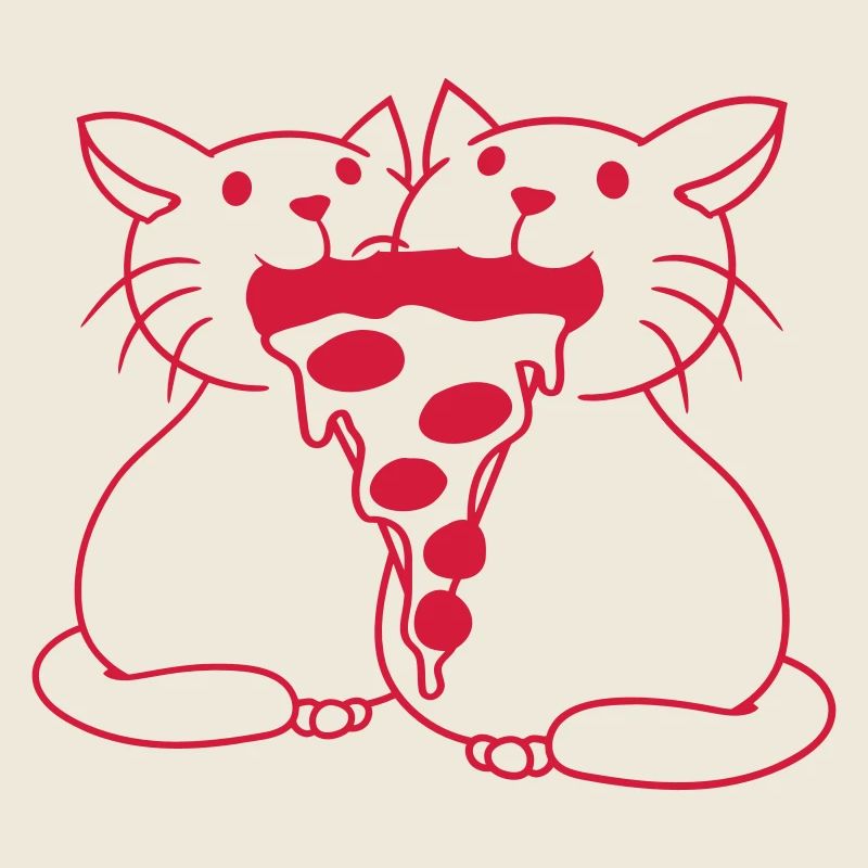 2 Katzen Essen Salami Pizza Fast Food Hunger Team