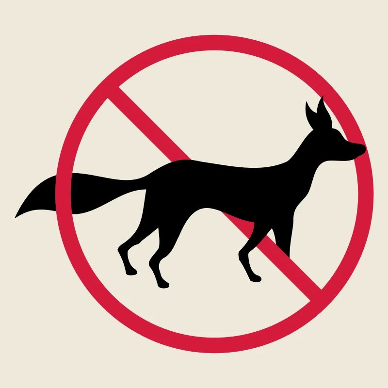 Panneau d’interdiction de renard, pas d’avis de zone