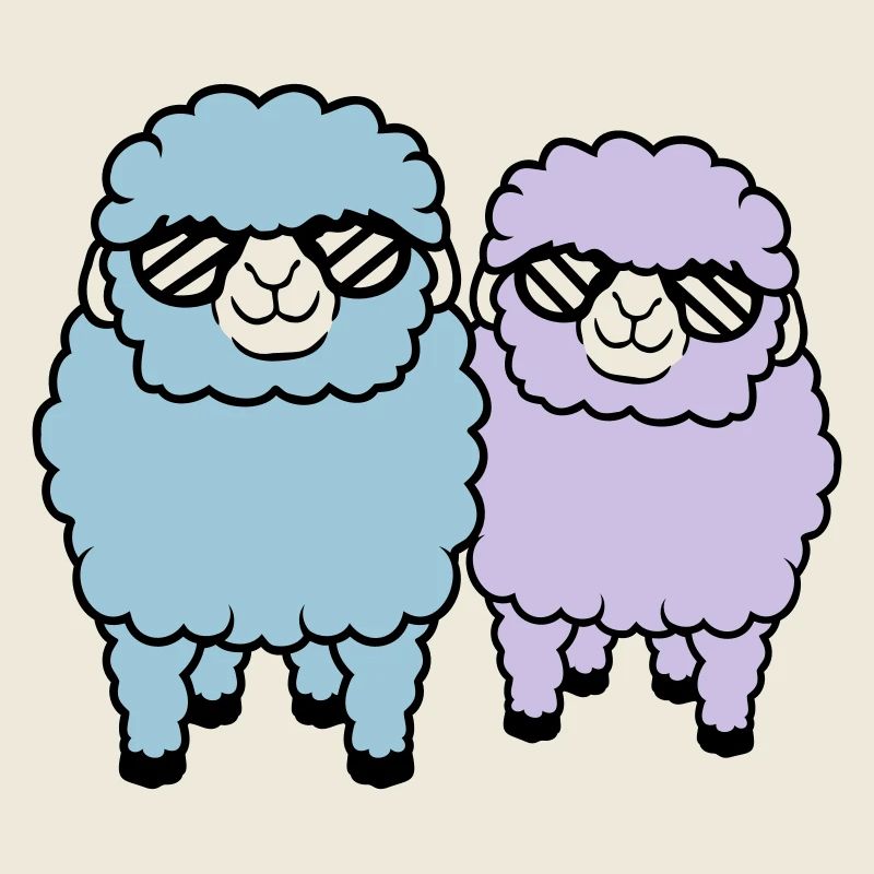 2 Schafe Sonnenbrille Party Schäfchen Team Freunde