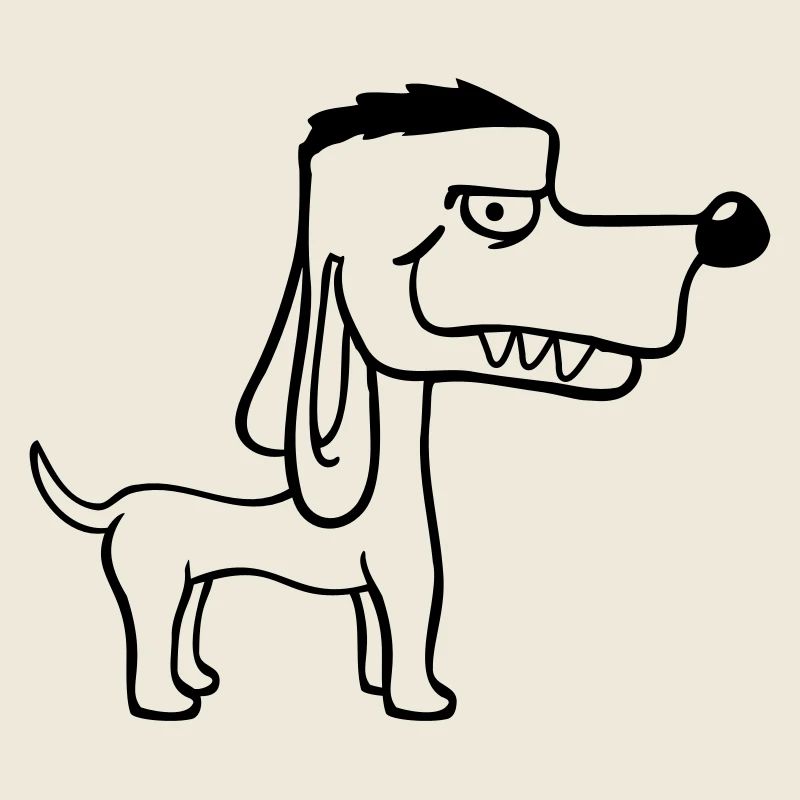 Dog Stands Bad Guy Teeth Monster Fun