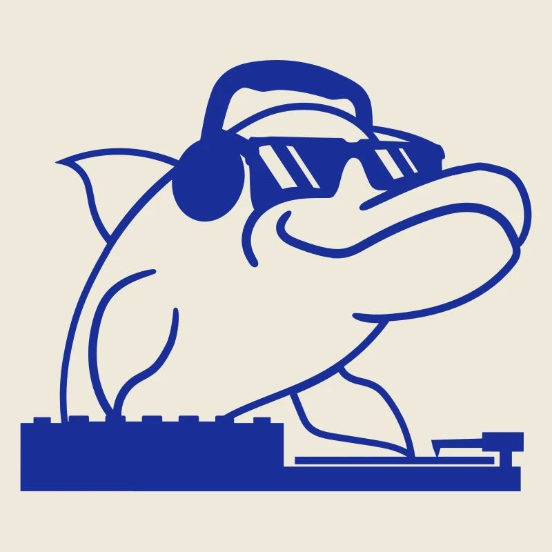 Funny DJ Dolphin Mixer Cool Party Music Fun