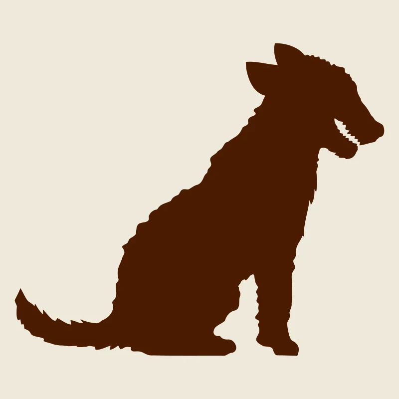 Hund Sitzt Silhouette Zunge Herausstrecken Umriss