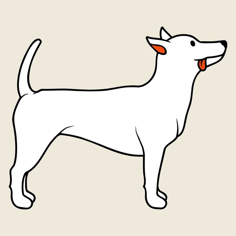 Cher chien tire la langue joyeusement