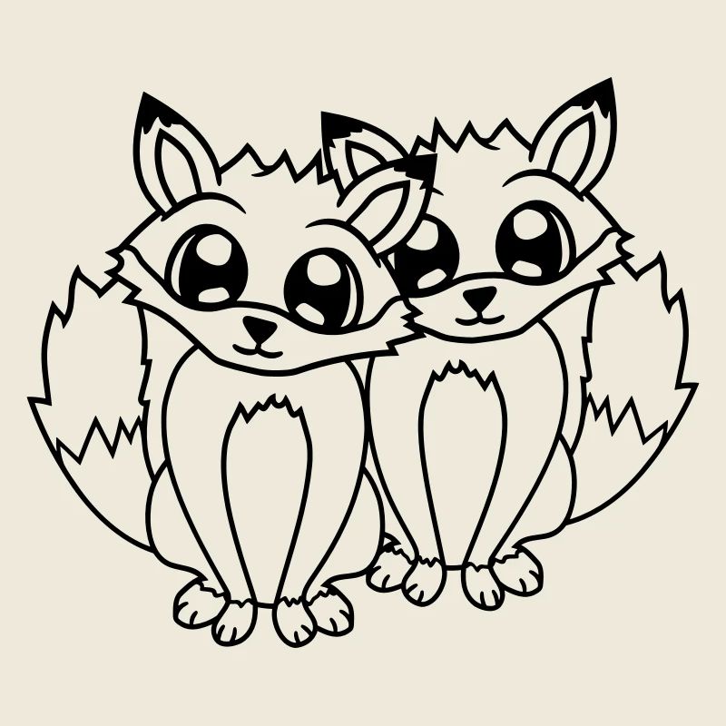 2 Foxes Friends Red Fox Two Wild Animals Team