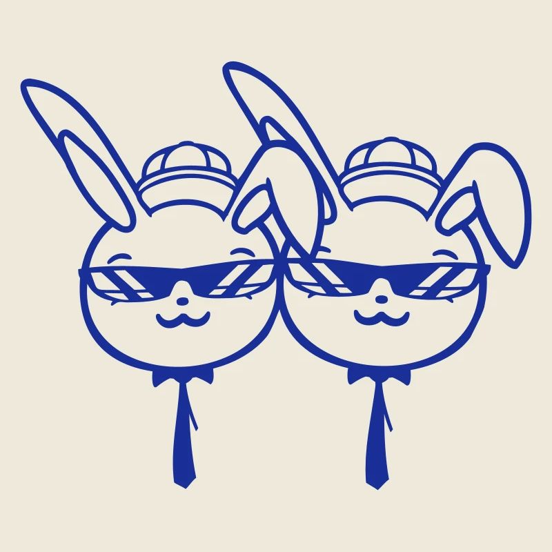 2 Sonnenbrille Hasen Freunde Team Crew Paar Zwei
