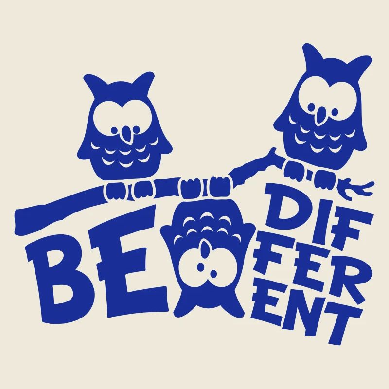 3 Eulen Be Different Spruch verrückt komisch Ast