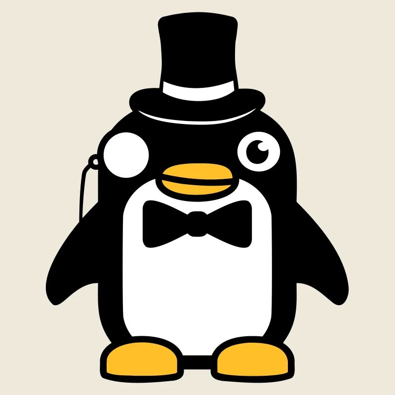Penguin Gentleman Sir Mr. Top Hat Monocle