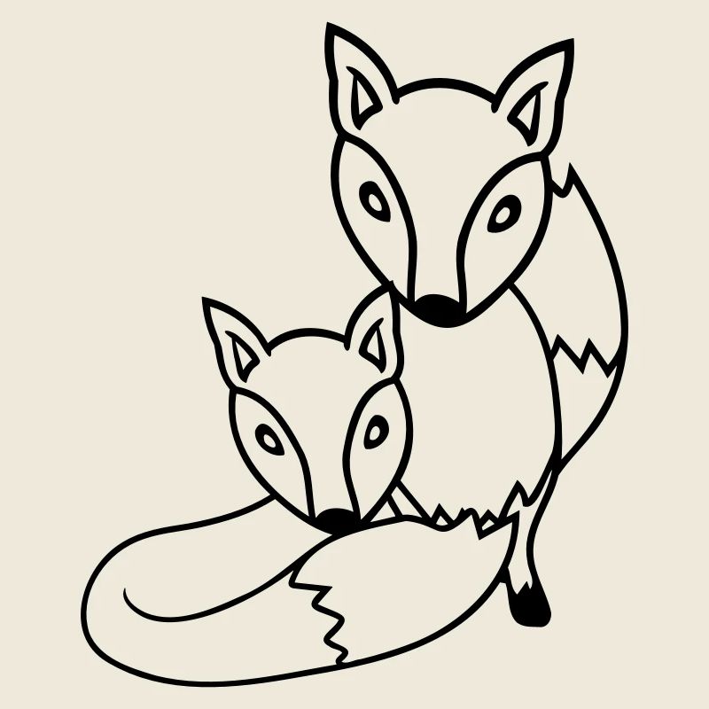 2 Amis Renards Roux Renard Deux Animaux Sauvages Équipe