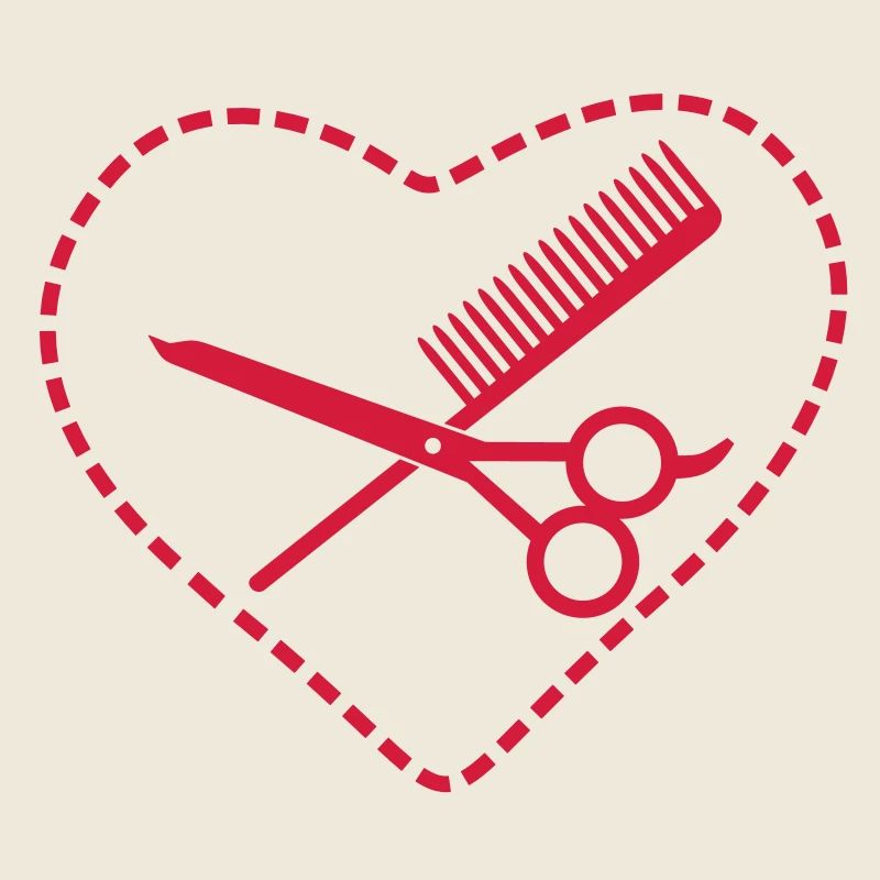 Kamm & Schere im Herz /comb & scissors in a heart
