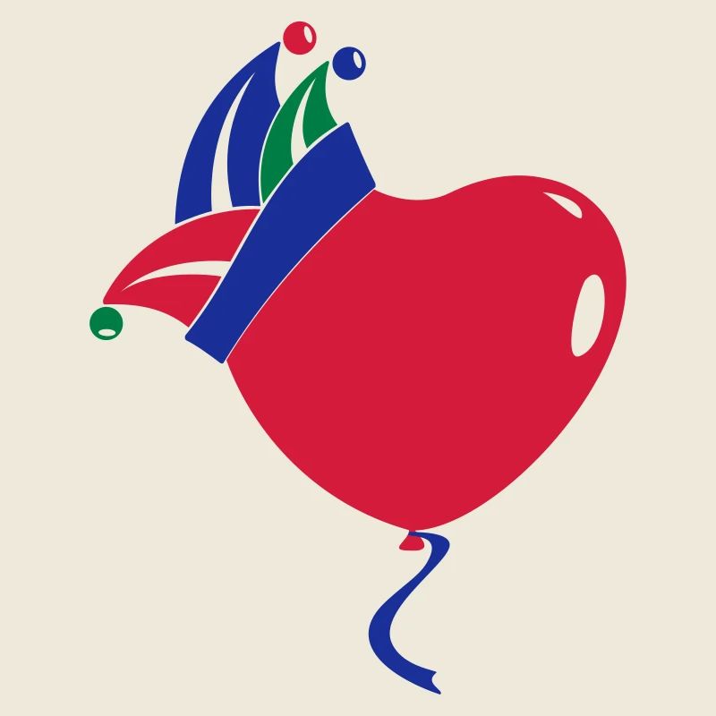 Fasching Karneval Narrenkappe Herz Luftballon