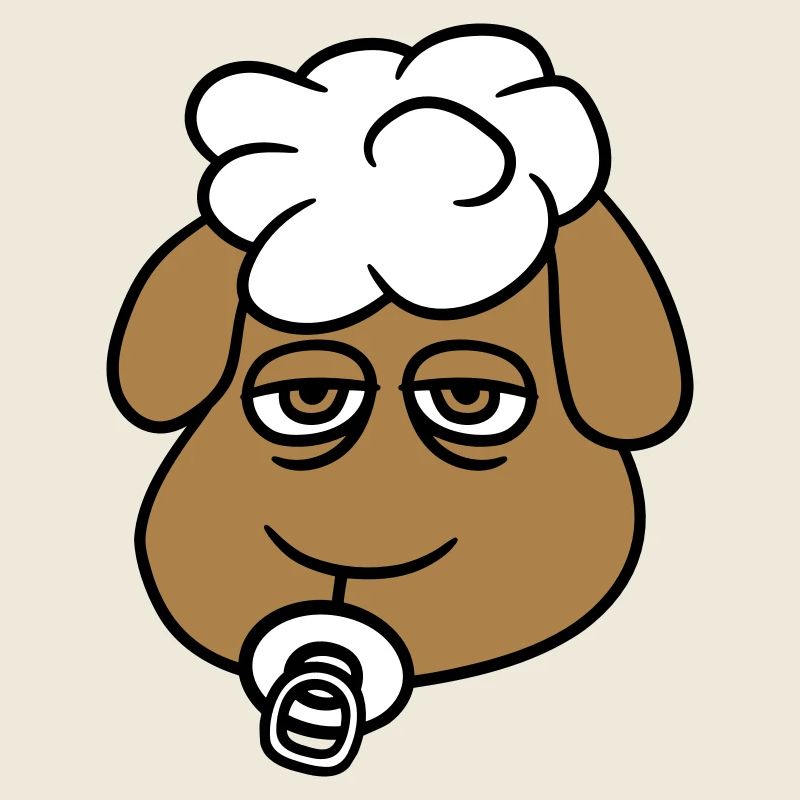 mouton bébé bambin visage sucette tête d’enfant