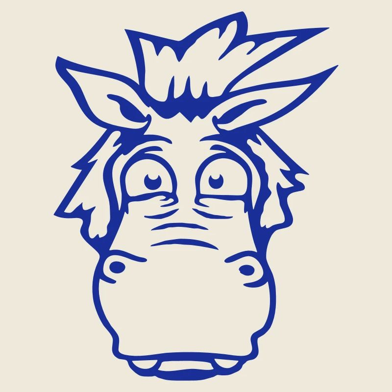 Pferd Ängstlich Komisch Lustige Grimasse Cartoon