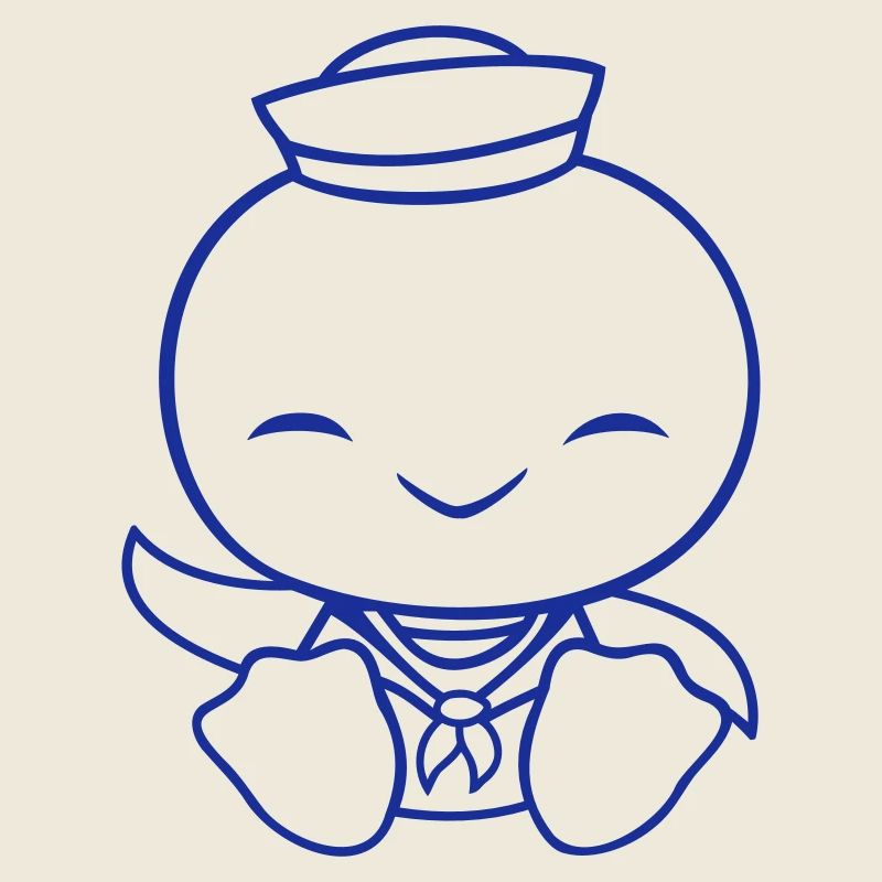 Duck sailor sailor sailor hat waving happily