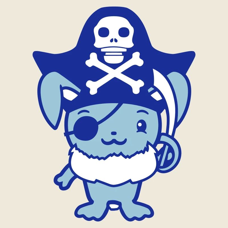 Little Cute Bunny Rabbit Captain Eye Patch