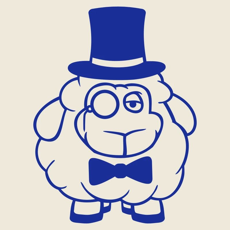Sheep Mr. Gentleman Top Hat Monocle Glasses