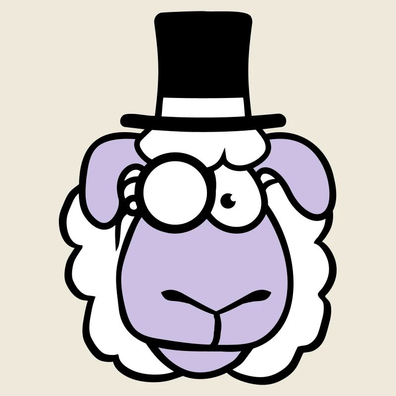 Sheep Mr. Gentleman Top Hat Monocle Glasses