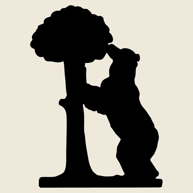 dessin silhouette ours et l'arbousier madrid Spain