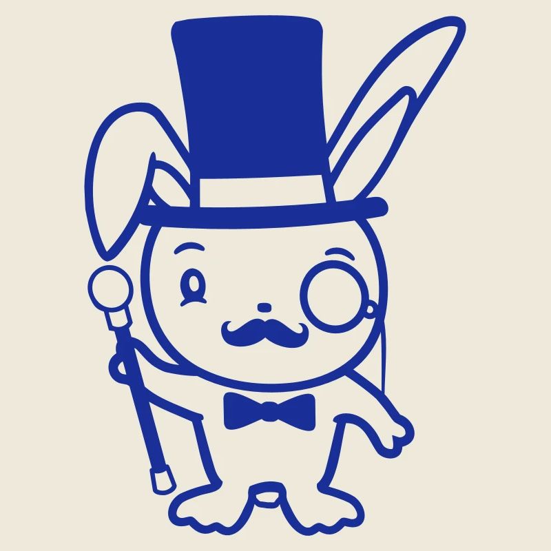 Mr. Bunny Gentleman Top Hat Monocle Glasses