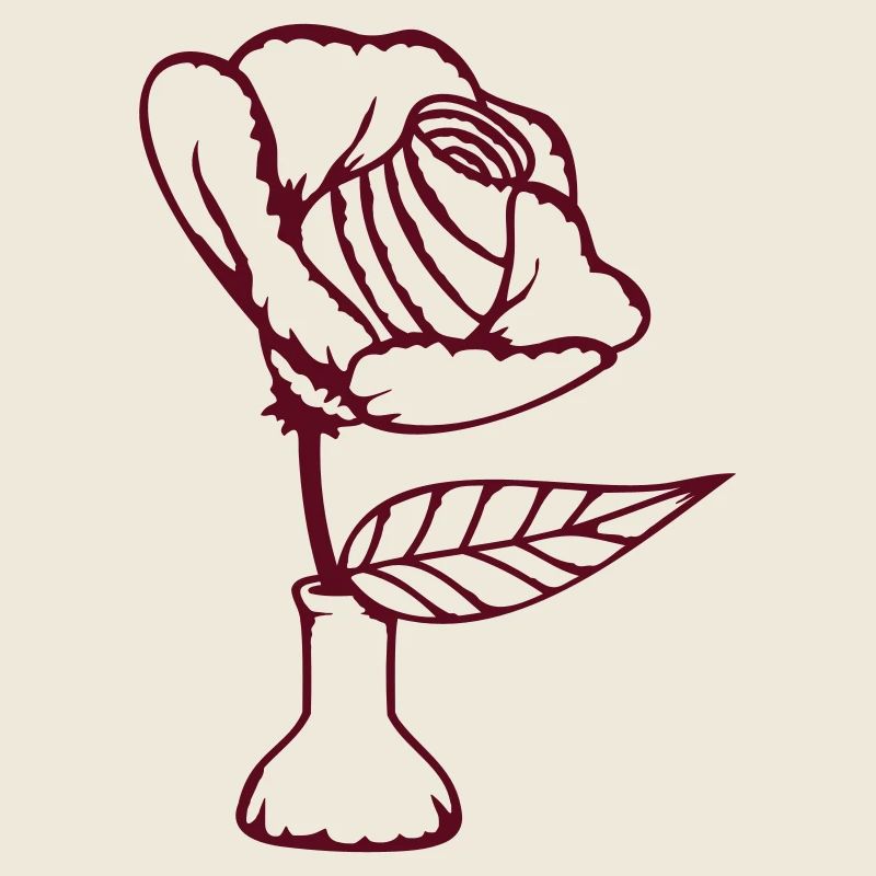 Schöne Rose Vase Blüte Blatt Röschen Romantisch