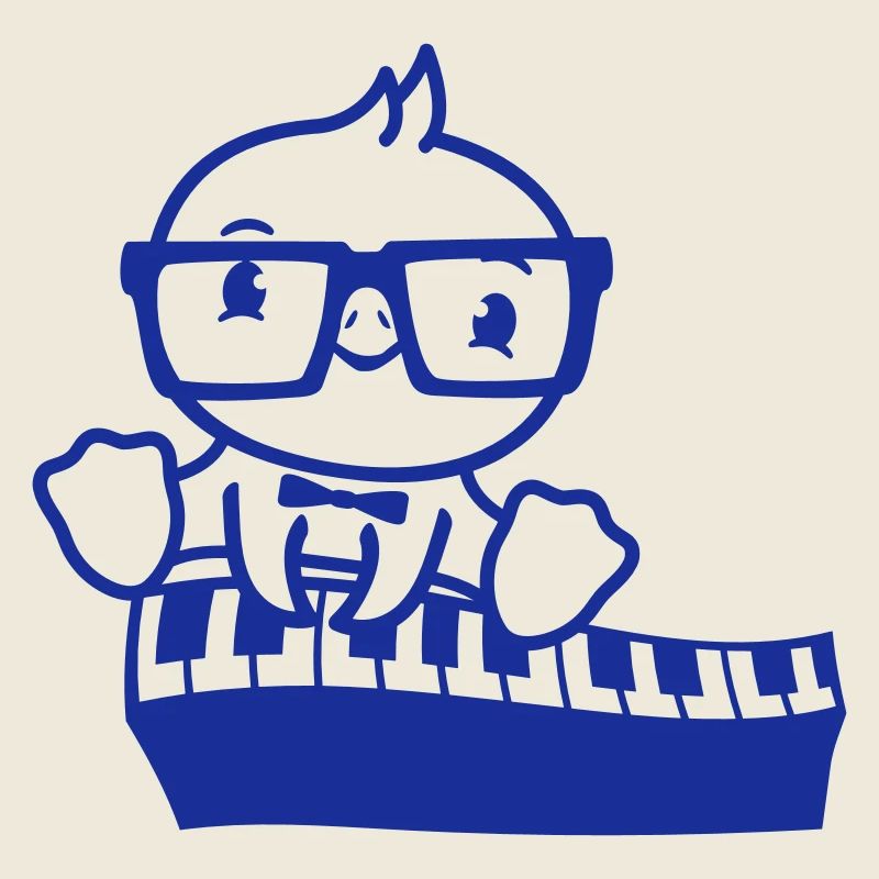 Süßes Nerd Brille Küken Vogel Sitzt auf Keyboard