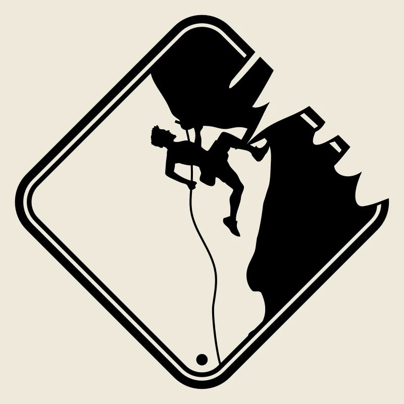 warning danger sign yellow climbing dangerous