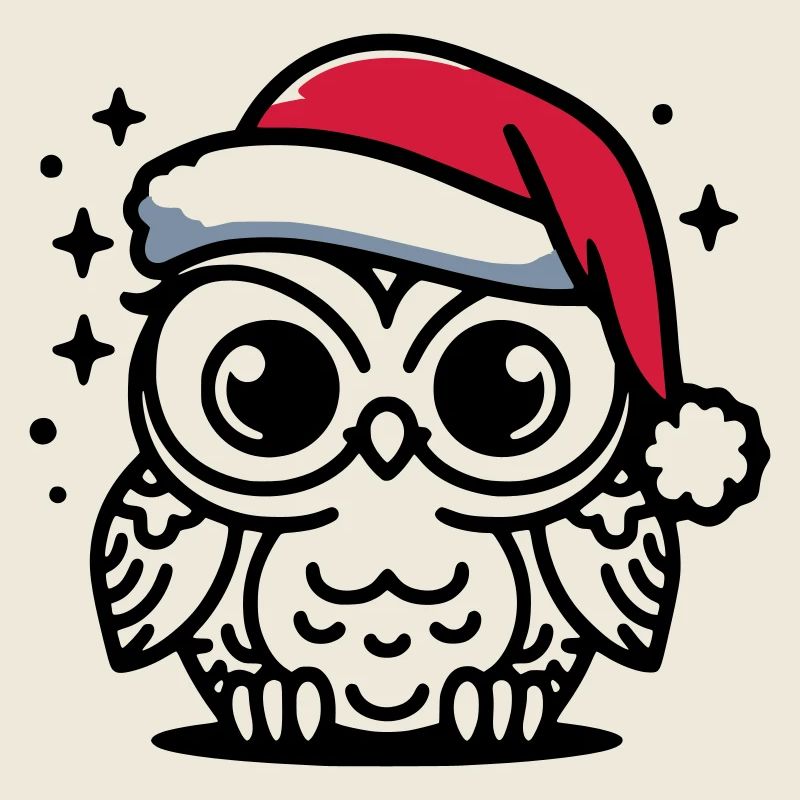 Süße Eule weihnachtlich